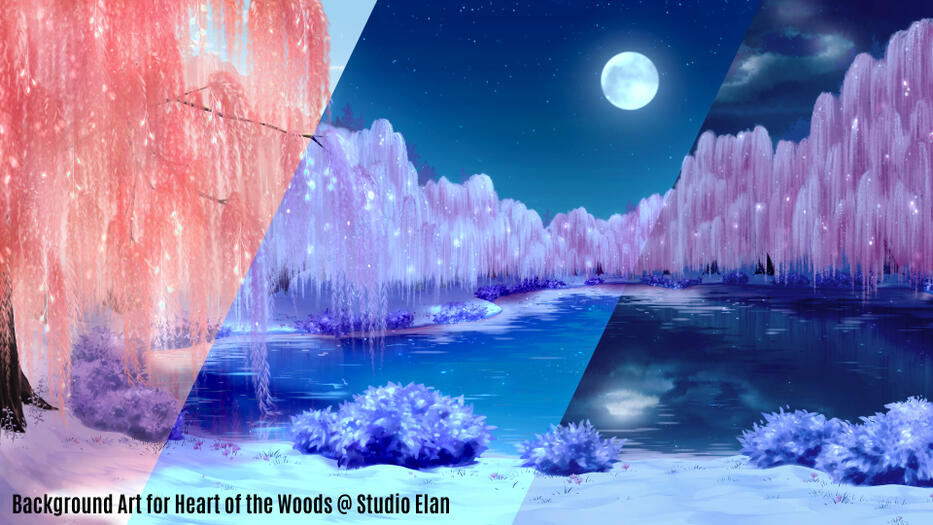 fairy clearing art for Heart of the Woods visual novel by Studio Elan